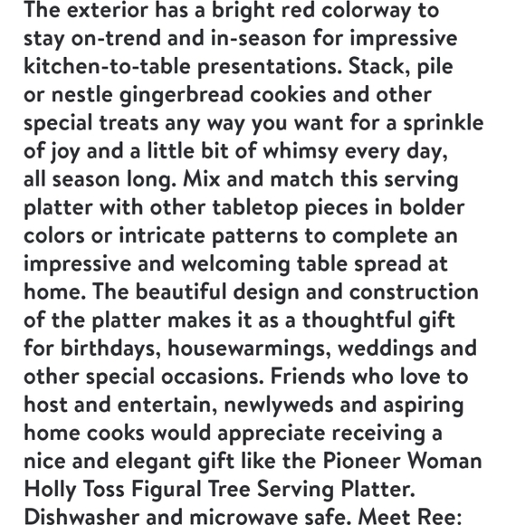 🎄 SALE New Pioneer Woman Merry Meadow Tree 16" Red Platter - Picture 2 of 7